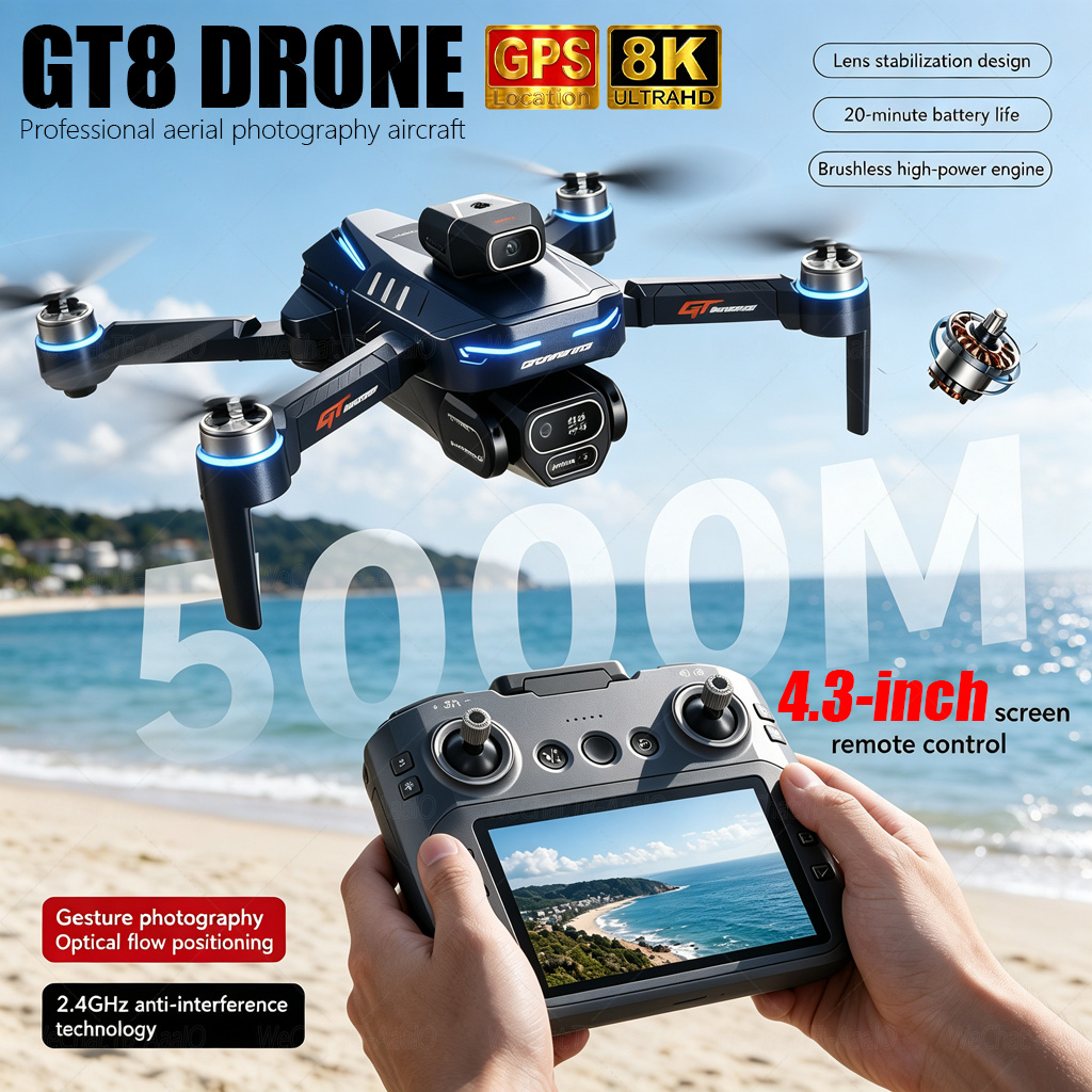 Drone Camera Professional - โดรน NEW GT8 HD RC 4K