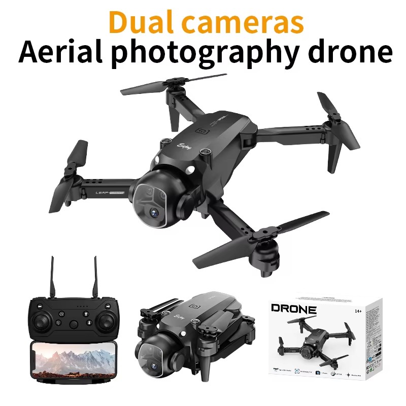 Drone Camera 4K - โดรน H20: ของเล่นบินควบคุมระยะไกลแบบพับได้ สี่แกน พร้อมดีไซน์เลนส์คู่ +